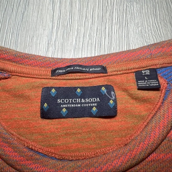 Scotch Soda Amsterdam Striped Sweatshirt Crew Neck Pullover Men’s Size L Large - Picture 3 of 7